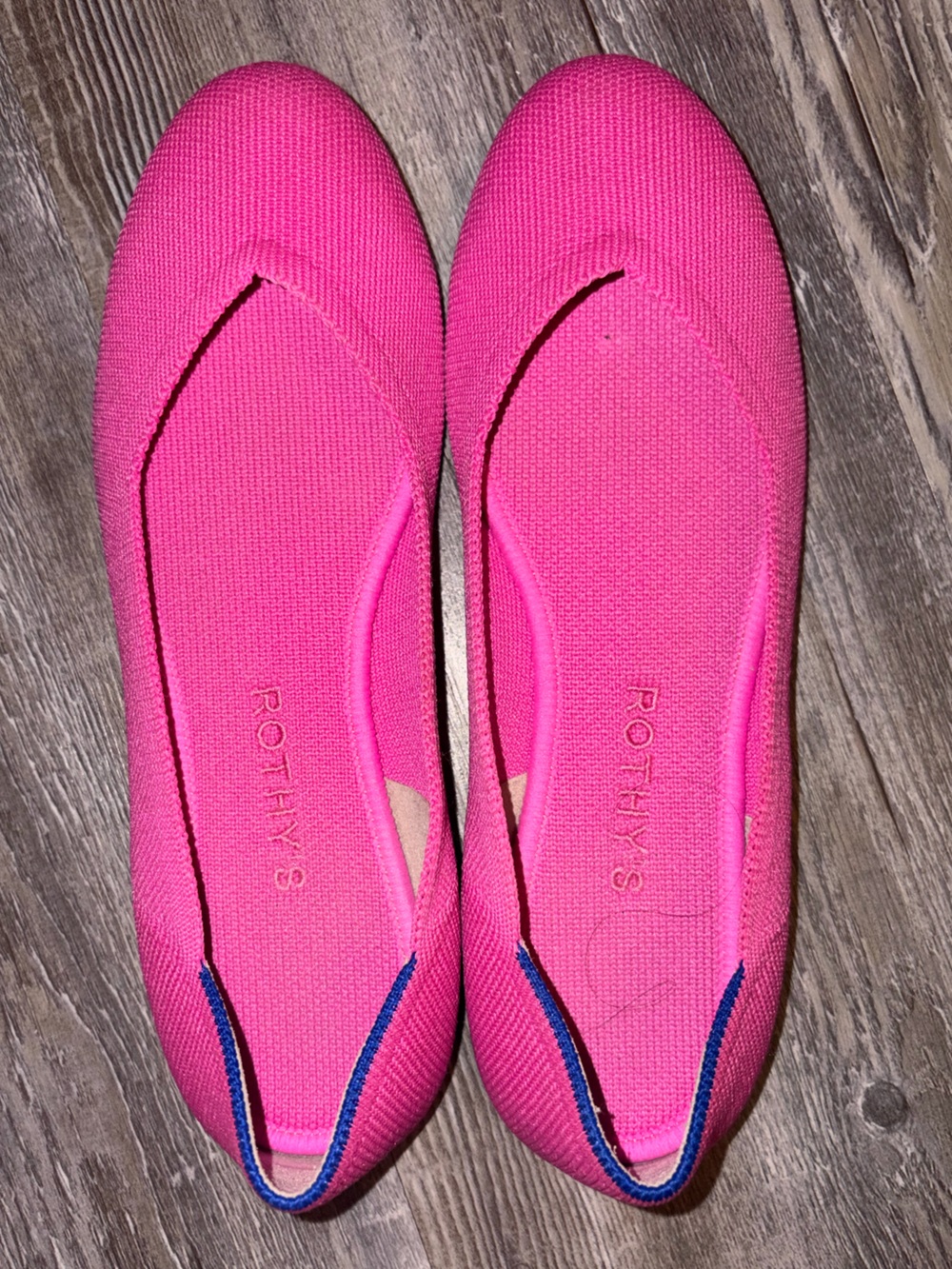 Rothy's Hot Pink Knit Ballet Flats